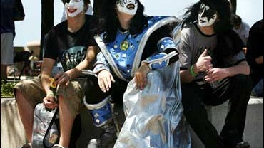 The KISS army is protesting the band's exclusion in the Rock and Roll Hall of Fame. 