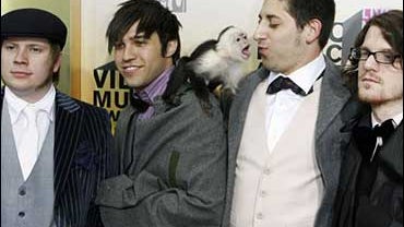 Members of the group Fall Out Boy arrive at the 2006 MTV Video Music Awards in New York, on Thursday, Aug. 31, 2006. (AP Photo/Stuart Ramson) 