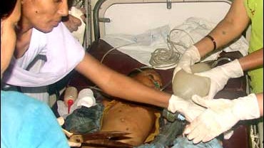 Children injured in an explosion recieve treatment at a hospital in Malegaon, about 188 miles northeast of Mumbai, India, Friday, Sept. 8, 2006. 