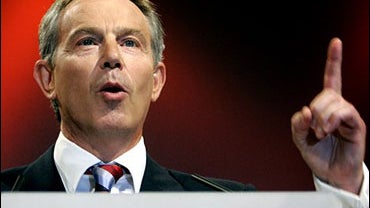 Britain's Prime Minister Tony Blair delivers his keynote speech at the Labour Party conference in Manchester, England 