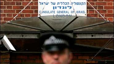 Cop in front of Israeli Embassy 