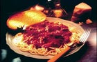 spaghetti, meat sauce, calorie content 