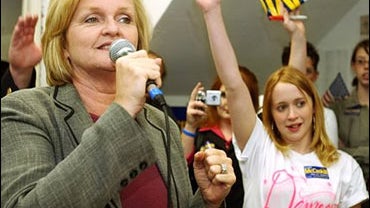 Claire McCaskill, Democratic candidate for U.S. Senate, campaigning Nov. 1, 2006, in Joplin, Mo. 