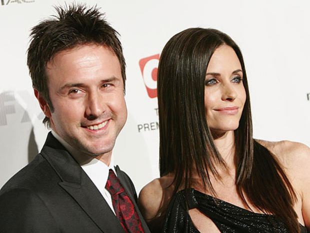 David Arquette (left) and actress Courteney Cox  arrives at the premiere of the 