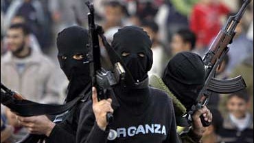 Palestinian gunmen from the Fatah Movement 