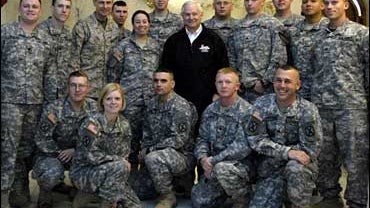 Gates with troops in iraq 