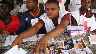 Displaying photos of the missing. 