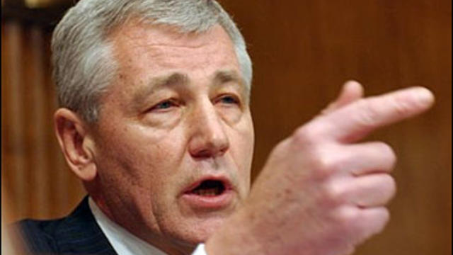 Senate Foreign Relations Committee member, Sen. Chuck Hagel, R-Neb. takes part in a hearing on Iraq before the committee 