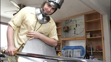 Patrick Agin, Portsmouth High School, sword, medieval, re-enactor, yearbook 