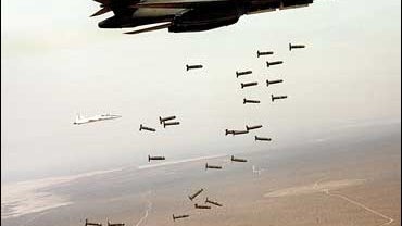 US Air Force B-1B Lancer jet bomber, cluster munitions, cluster bomb 