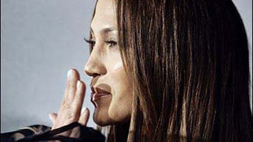 Jennifer Lopez throws a kiss 