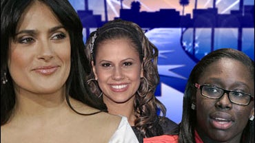 Haley Scarnato, Salma Hayek, and Essence Carson 