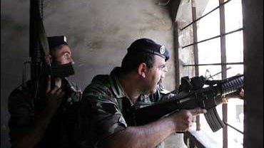 Soldiers fight 'Fatah al-Islam' group, Tripoli, Lebanon, May 20, 2007 