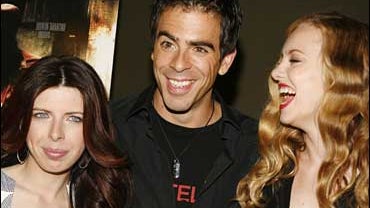"Hostel: Part II" writer/director Eli Roth with castmembers Heather Matarazzo and Bijou Phillips at a private screening in New York. 