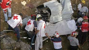 Recovering bodies in Puebla 
