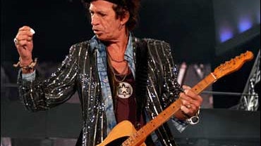 Guitarist Keith Richards performs on stage at the beach Jaz near the Adriatic town of Budva, 65 km south of Montenegro's capital Podgorica, 09 July 2007, during Rolling Stones Concert, part of the world tour 'A Bigger Bang'. 