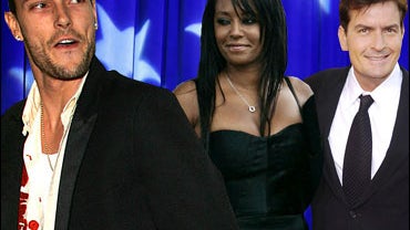 Charlie Sheen, Kevin Federline and Melanie Brown 