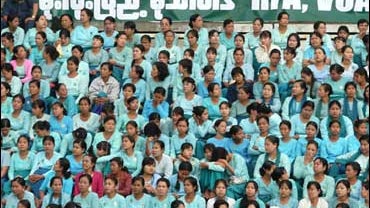 Pro-junta demonstration in Yangon, Myanmar 