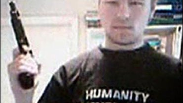 This is a screen captured image taken from internet website YouTube of a teenage gunman, which features in a video posted by a man going by the username of Sturmgeist89, who is believed to be responsible for shooting dead at least seven people at a Finnis 