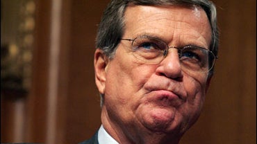 US Senator Trent Lott, a Republican from Mississippi and member of the Senate Finance Committee, listens to testimony during a hearing on the Federal Estate Tax on Capitol Hill in Washington, DC, 14 November 2007. 