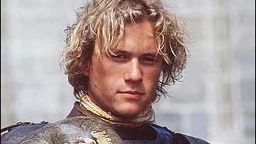 Actor Heath Ledger portraying the character William Thatcher in the movie "A Knight's Tale." The talented 28-year-old actor gravitated toward dark, brooding roles that defied his leading-man looks. (AP Photo/Columbia Pictures, Egon Endrenyi) 