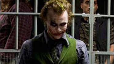 This undated publicity photo provided by Warner Bros. shows Heath Ledger in costume as The Joker in the upcoming Warner Bros. and Legendary Pictures action drama "The Dark Knight". 