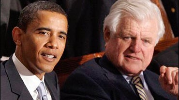 Sen. Barack Obama, D-Ill., left, and Sen. Edward Kennedy, D-Mass. 