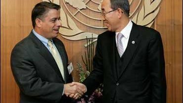 Cuban Foreign Minister Felipe Perez Roque with U.N. Secretary General Ban Ki-Moon 