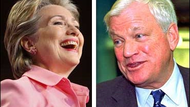 Sen. Hillary Rodham Clinton and publisher Richard Mellon Scaife 
