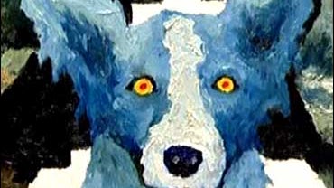 One of George Rodrigue's "Blue Dog" paintings 
