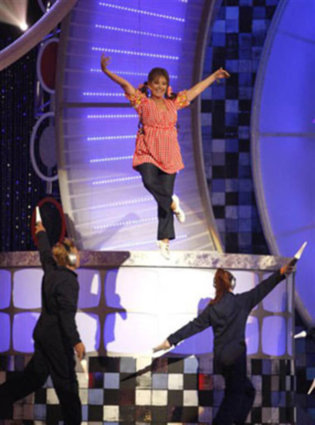 Actress Dawn Wells flies on to the stage during the opening of the TV Land Awards on Sunday June 8, 2008 in Santa Monica, Calif. 