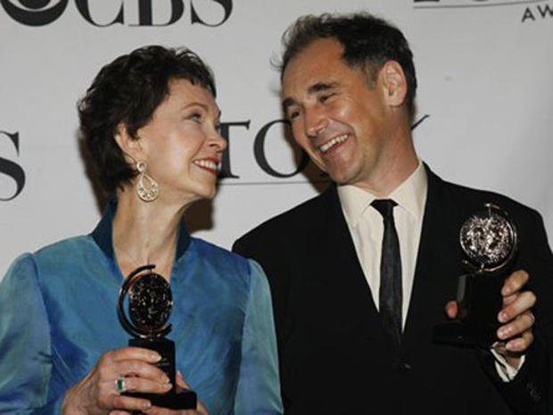 Deanna Dunagan and Mark Rylance pose backstage with their Tony Awards for at the 62nd Annual Tony Awards in New York, Sunday, June 15, 2008. 