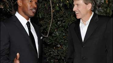 Actor Jamie Foxx, left, mingles with Steve Westly, co-chair of Democratic presidential candidate Barack Obama's campaign in California, at "A Black and White Gala for Barack Obama...America's Next President," in Beverly Hills, Calif., Thursday, Aug. 21, 2 