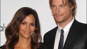 Actress Halle Berry and model Gabriel Aubry attend the Calvin Klein 40th anniversary party during Fashion Week in New York, Sunday, Sept. 7, 2008. 
