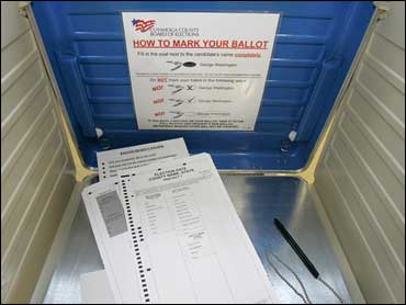 paper ballots is shown at the Cuyahoga County Board of Elections in Cleveland 