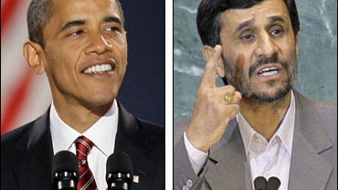 President-elect Barack Obama and Iran President Mahmoud Ahmadinejad 