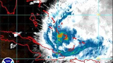 Satellite image of Hurricane Paloma as it passes over Cuba 