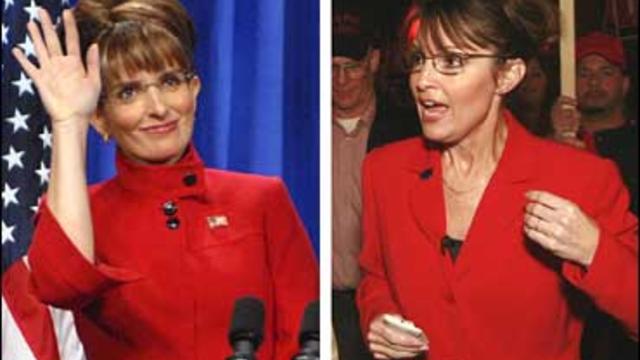 Actress Tina Fey (left) and Governor Sarah Palin 