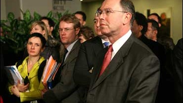 Alejandro Wolff, U.S. Ambassador to U.N. waits to speak to reporters at U.N. Headquarters 