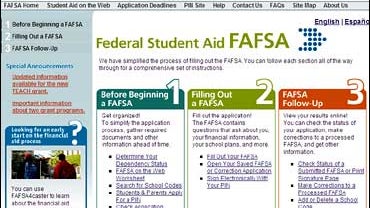 Financial aid forms for students and their parents available on the Web at fafsa.ed.gov 