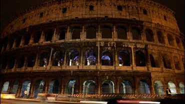 Colosseum with lights dimmed for Earth Hour 