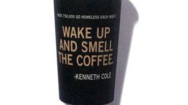 "Wake up and smell the coffee" - A 2000 Kenneth Cole ad spotlights homelessness. 