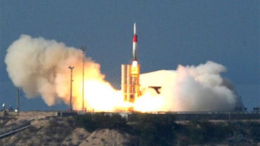 This file photo, taken on Friday Dec. 2, 2005, released by Israel Aircraft Industries Ltd., shows an Arrow missile being launched at an undisclosed location in Israel. 