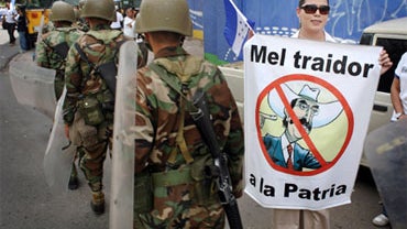 A supporter of Honduras' interim government protest in Tegucigalpa, July 22, 2009. 