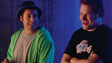 Adam Sandler, left, and Seth Rogen in scene from 2009 film, "Funny People" 