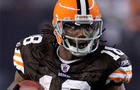 In this Nov. 6, 2008 file photo, Cleveland Browns Donte Stallworth in action against the Denver Broncos in an NFL football game in Cleveland. Police in Miami Beach say Stallworth has hit and killed a pedestrian with his Bentley, who was crossing the busy  