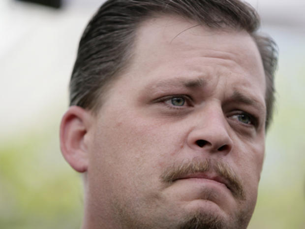 Daniel Schuler's eyes fill with tears during a press conference in Garden City, N.Y., Thursday, Aug. 6, 2009. Schuler's wife Diane was drunk and high on marijuana when she drove the wrong way for almost two miles on a highway before smashing head-on into  