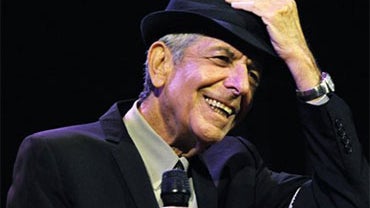 In this April 17, 2009 file photo Leonard Cohen performs during the first day of the Coachella Valley Music & Arts Festival in Indio, Calif. 