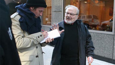 Director Spike Jonze and author Maurice Sendak on the set of "Where the Wild Things Are," the film adaptation of Sendak's classic children's book. 