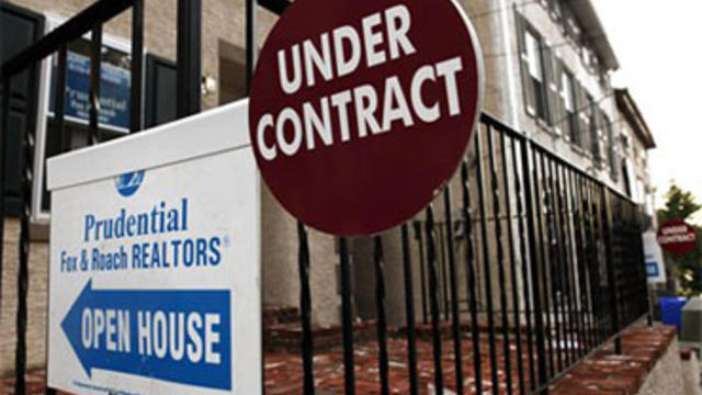 In this Wednesday, Oct. 21, 2009 photo a sign for a home under contract is seen in Philadelphia. The volume of signed contracts to buy previously occupied homes rose for the eighth straight month in September as buyers scrambled to take advantage of a tax 